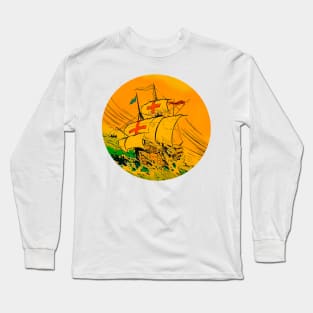 caravel in the ocean Long Sleeve T-Shirt